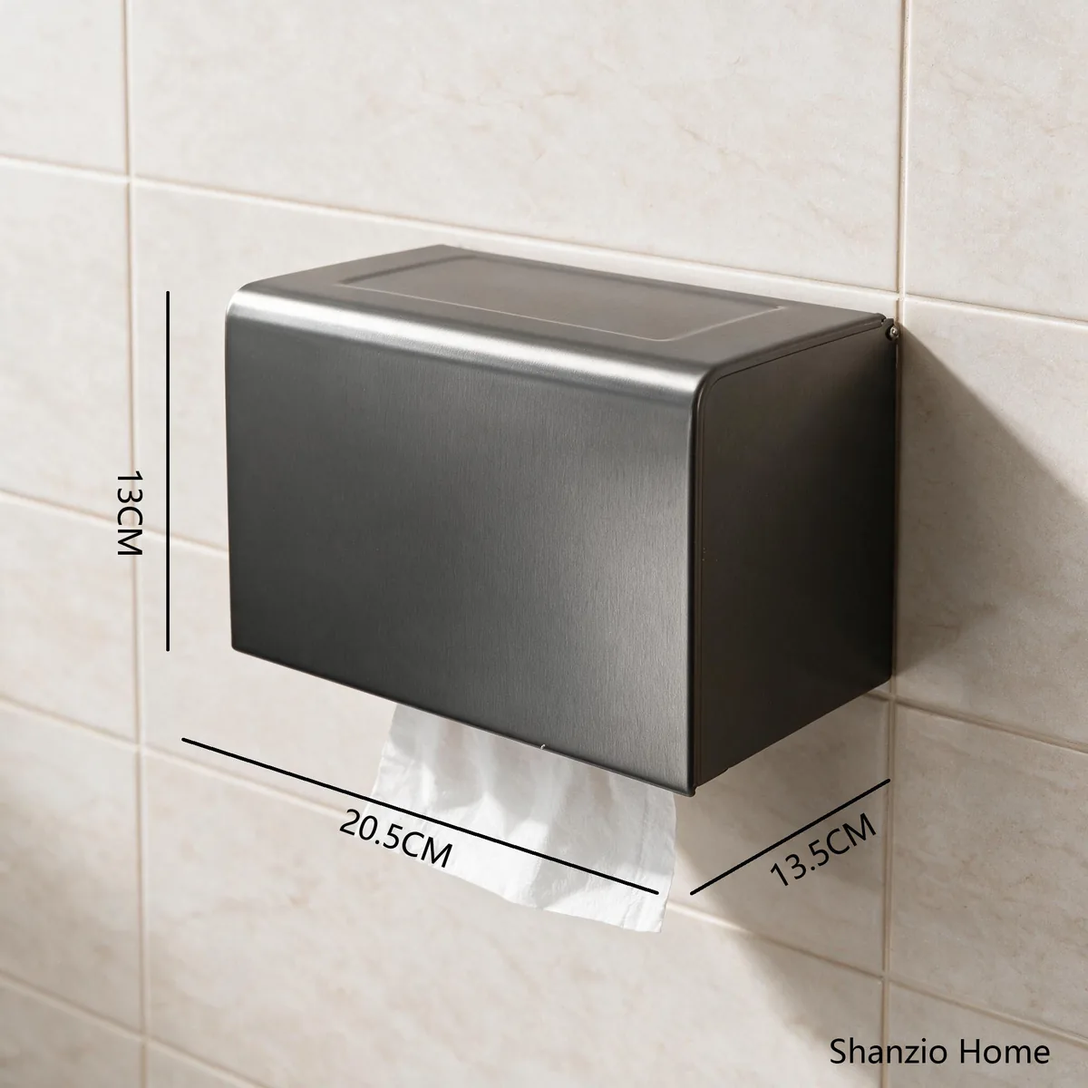 Polished Chrome Gunmetal Grey Curved‑End Wall‑Mount Bathroom Accessories Set - View 6