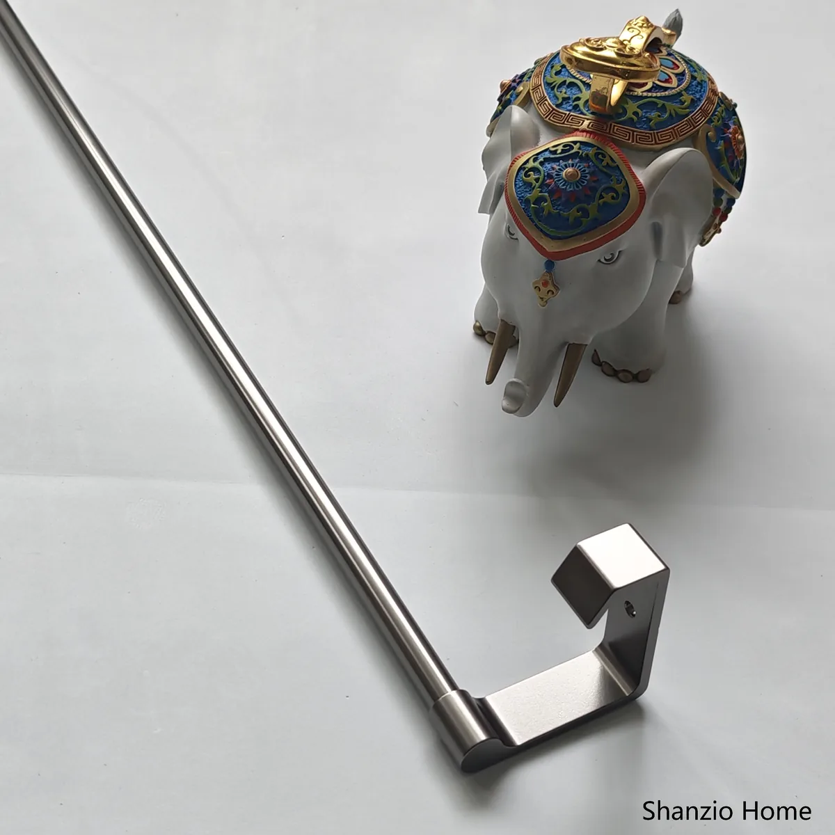 Mirror-Polished Gunmetal Grey Wall‑Mount Single Towel Bar